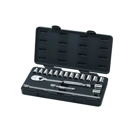 Gearwrench SKT SET 1/2" DR 6 PT MET 18 PC MECHANIC GWR80708